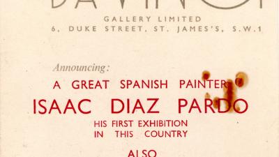 Isaac Díaz Pardo a great spanish painter his first exhibition in this country also Edward Bishop Recent paintings & drawings. Da Vinci Gallery Limited