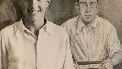 A los 14 años, delante de su caballete