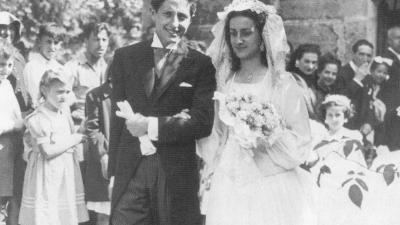 Boda con Carmen Arias de Castro, 1945