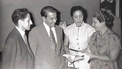 Isaac Díaz Pardo, Rafael Dieste, y su mujer Carmen y Maruxa Seoane en Buenos Aires