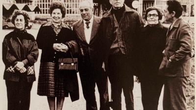 Neira Vilas y Anisia Miranda en Sargadelos, con Reimúndez Portela, Díaz Pardo y sus esposas